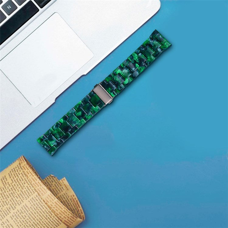 For Fossil Gen5 Carlyle/Gen5 Julianna/Gen5 Garrett/Gen5 Carlyle HR Resin Watch Band Stylish Quick Release 22mm Wrist Strap Smart Watch Replacement Part - Green