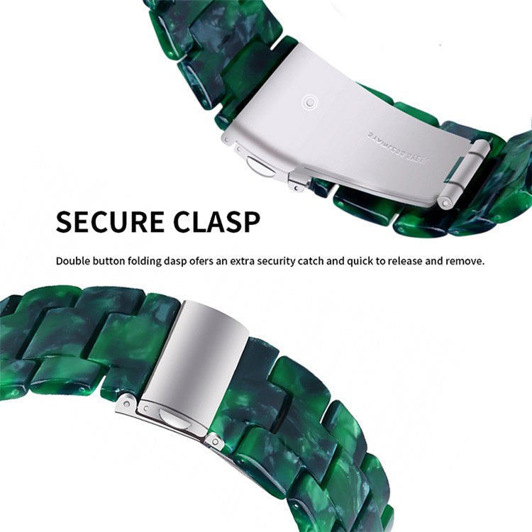 For Fossil Gen5 Carlyle/Gen5 Julianna/Gen5 Garrett/Gen5 Carlyle HR Resin Watch Band Stylish Quick Release 22mm Wrist Strap Smart Watch Replacement Part - Green