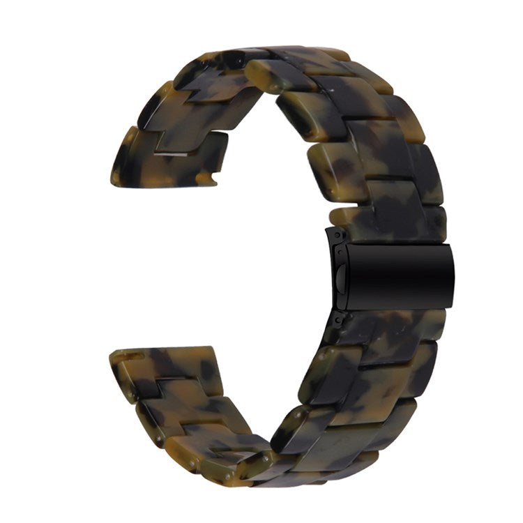 For Fossil Gen5 Carlyle/Gen5 Julianna/Gen5 Garrett/Gen5 Carlyle HR Resin Watch Band Stylish Quick Release 22mm Wrist Strap Smart Watch Replacement Part - Army Green
