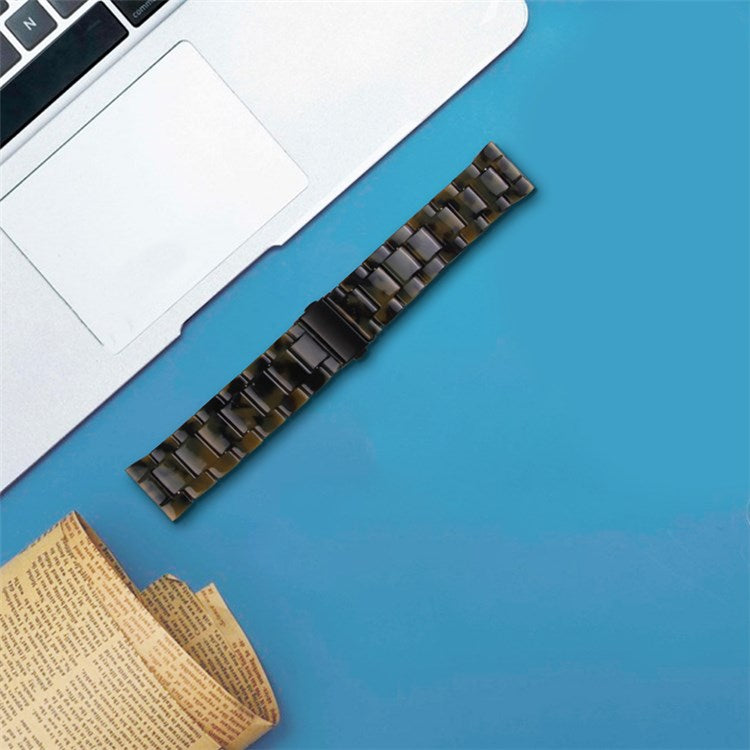 For Fossil Gen5 Carlyle/Gen5 Julianna/Gen5 Garrett/Gen5 Carlyle HR Resin Watch Band Stylish Quick Release 22mm Wrist Strap Smart Watch Replacement Part - Army Green