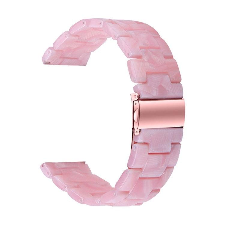 For Fossil Gen5 Carlyle/Gen5 Julianna/Gen5 Garrett/Gen5 Carlyle HR Resin Watch Band Stylish Quick Release 22mm Wrist Strap Smart Watch Replacement Part - Pearl Pink