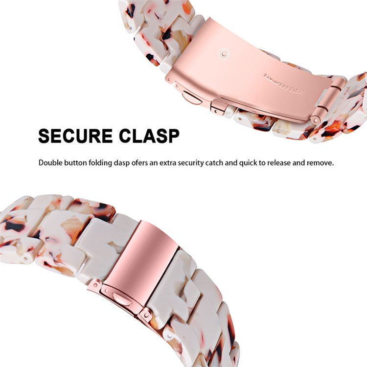 For Fossil Gen 5 Carlyle/Gen 5 Julianna/Gen 5 Garrett/Gen 5 Carlyle HR 22mm Watch Strap Stylish Replacement Resin Wrist Band - Nougat Pattern