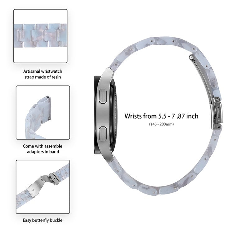 For Huami Amazfit GTR 47mm/Pace/Stratos/Stratos 2/Youth Edition 22mm Fashionable 3 Beads Resin Watch Strap Replacement Wrist Band - Light Blue