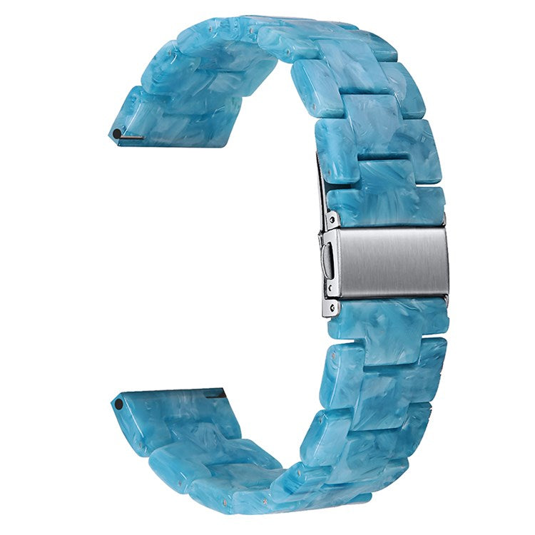 For Fitbit Versa 2/Fitbit Versa/Versa Lite/Versa SE Watch Band Stylish Resin 22.5mm Wrist Strap Smart Watch Replacement Part - Blue Marble