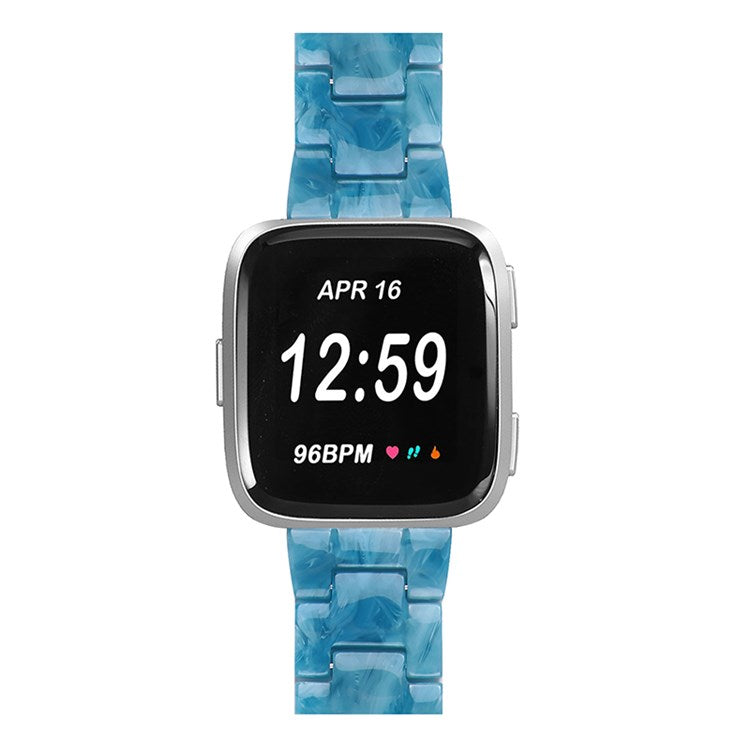 For Fitbit Versa 2/Fitbit Versa/Versa Lite/Versa SE Watch Band Stylish Resin 22.5mm Wrist Strap Smart Watch Replacement Part - Blue Marble