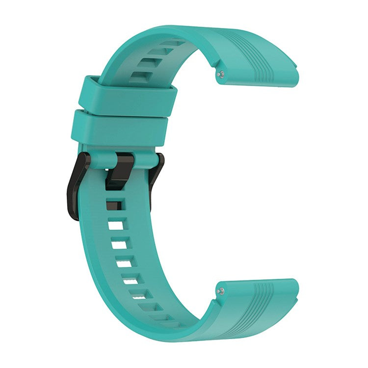 For Honor Watch GS3 Stripe Design Silicone Watch Strap 22mm Replacement Wrist Band with Stainless Steel Buckle - Green