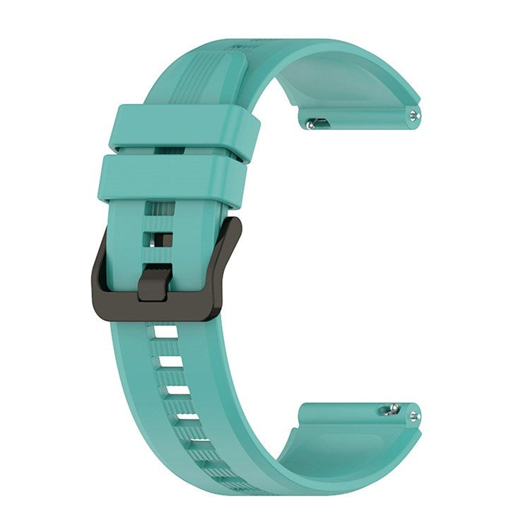 For Honor Watch GS3 Stripe Design Silicone Watch Strap 22mm Replacement Wrist Band with Stainless Steel Buckle - Green