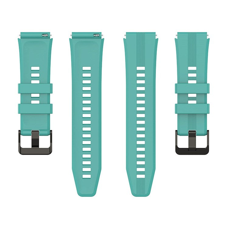For Honor Watch GS3 Stripe Design Silicone Watch Strap 22mm Replacement Wrist Band with Stainless Steel Buckle - Green