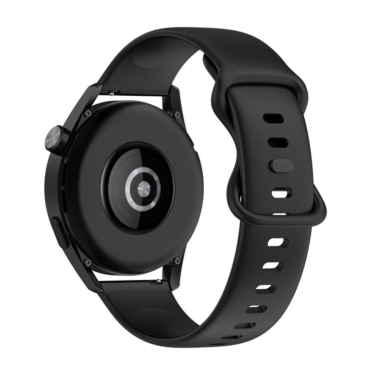 For Huawei Watch GT 3 46mm/Watch GT 2 46mm/Watch GT Runner Silicone Watch Band 22mm Adjustable Wrist Strap Replacement - Black