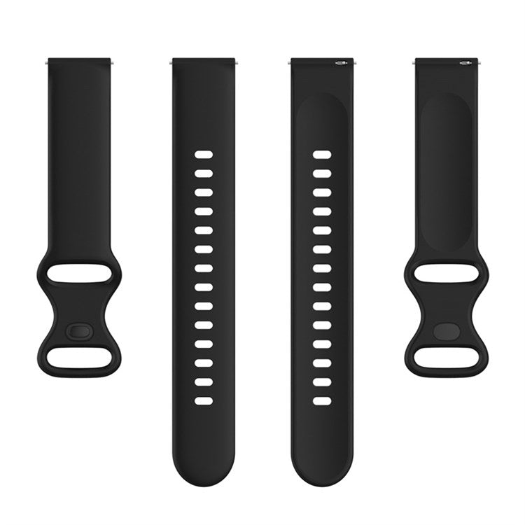 For Huawei Watch GT 3 46mm/Watch GT 2 46mm/Watch GT Runner Silicone Watch Band 22mm Adjustable Wrist Strap Replacement - Black