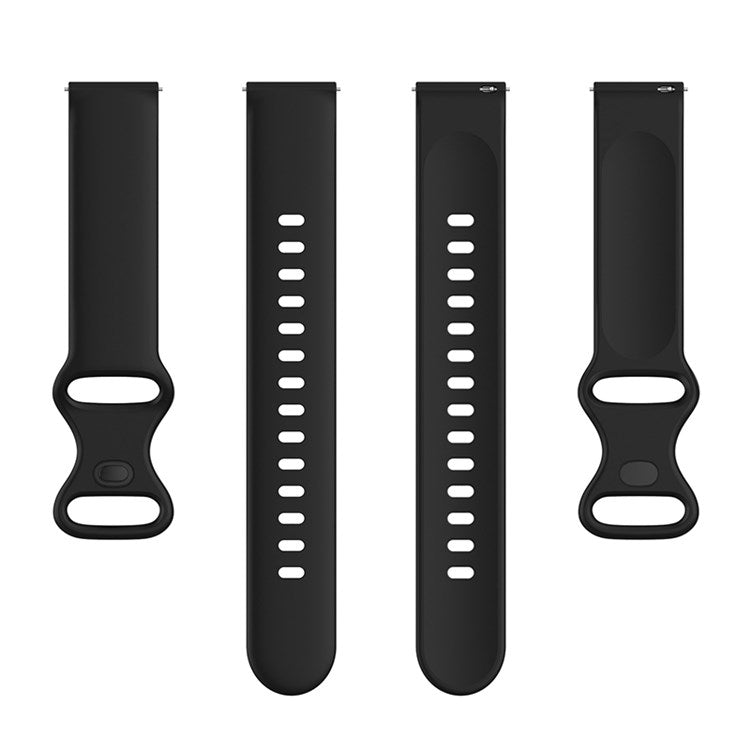 For Samsung Galaxy Watch 4 40mm / 44mm / Watch 4 Classic 42mm / Amazfit Bip 3 / GTS 3 Silicone Watch Band 20mm Quick Release Wrist Strap with Butterfly Buckle for Sports Watch - Black