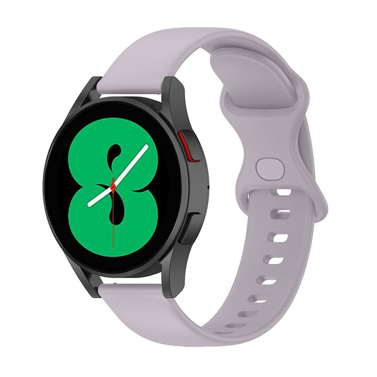 For Samsung Galaxy Watch 4 40mm / 44mm / Watch 4 Classic 42mm / Amazfit Bip 3 / GTS 3 Silicone Watch Band 20mm Quick Release Wrist Strap with Butterfly Buckle for Sports Watch - Purple