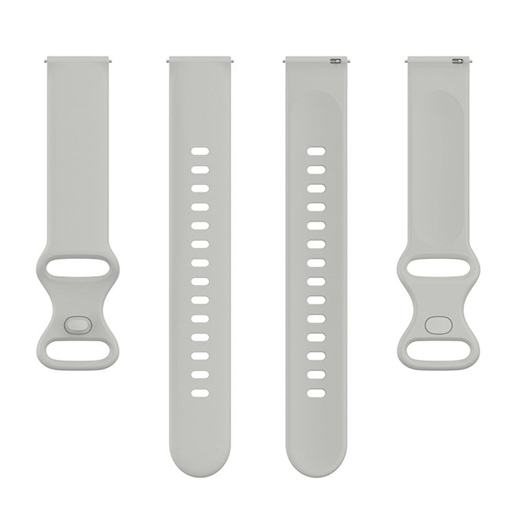 For Samsung Galaxy Watch 4 40mm / 44mm / Watch 4 Classic 42mm / Amazfit Bip 3 / GTS 3 Silicone Watch Band 20mm Quick Release Wrist Strap with Butterfly Buckle for Sports Watch - Grey