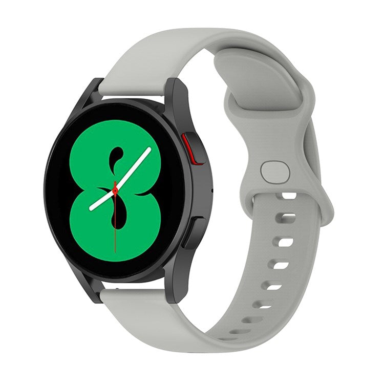 For Samsung Galaxy Watch 4 40mm / 44mm / Watch 4 Classic 42mm / Amazfit Bip 3 / GTS 3 Silicone Watch Band 20mm Quick Release Wrist Strap with Butterfly Buckle for Sports Watch - Grey