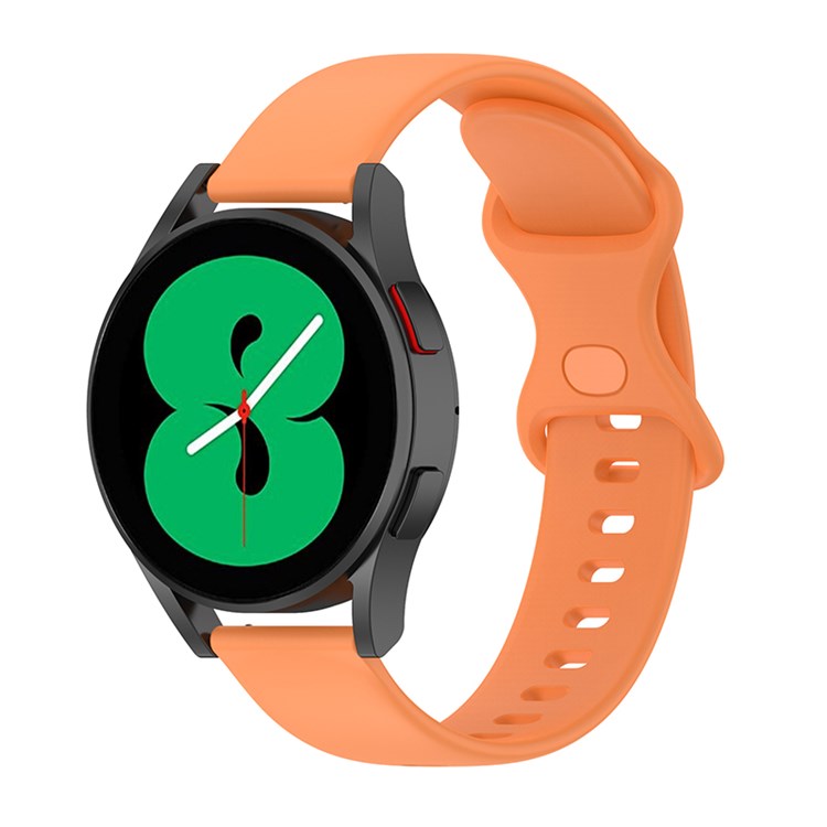 For Samsung Galaxy Watch4 40mm / 44mm / Galaxy Watch Active2 40mm / 44mm / Amazfit Bip 3 / GTS 3 Silicone Watch Strap 20mm Adjustable Replacement Wrist Band - Orange