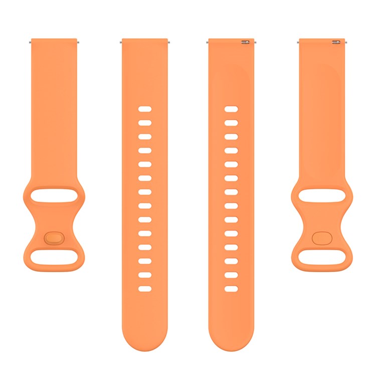 For Samsung Galaxy Watch4 40mm / 44mm / Galaxy Watch Active2 40mm / 44mm / Amazfit Bip 3 / GTS 3 Silicone Watch Strap 20mm Adjustable Replacement Wrist Band - Orange