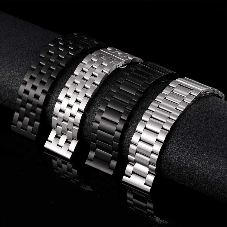 For Fossil Gen 5E 42mm/Gen 6 42mm/Q Venture Gen 4 HR Stainless Steel 18mm Replacement Strap 5 Beads Design Smartwatch Band - Silver