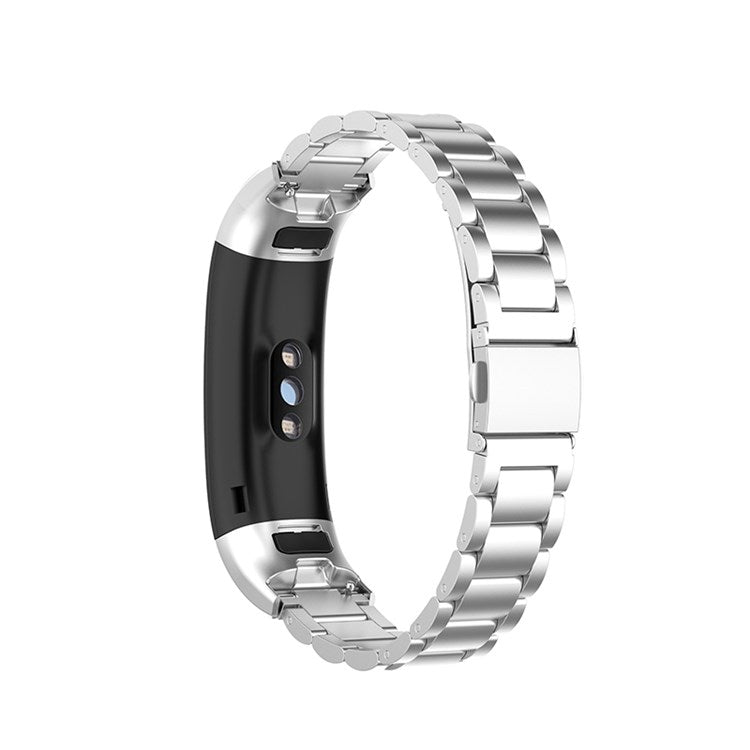 For Honor Band 4/5 Stainless Steel 3 Beads Watch Band Replacement Wrist Strap with Buckles
