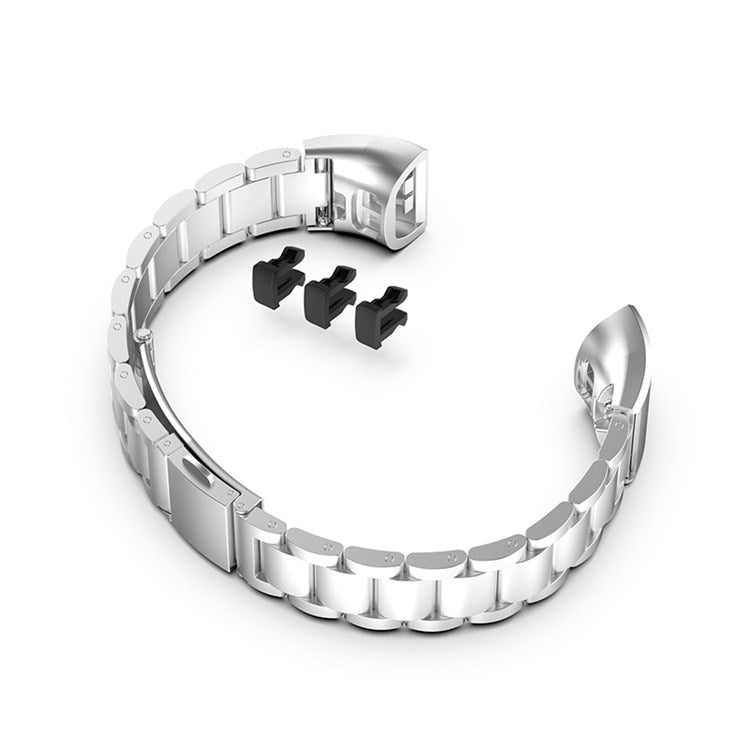 For Honor Band 4/5 Stainless Steel 3 Beads Watch Band Replacement Wrist Strap with Buckles