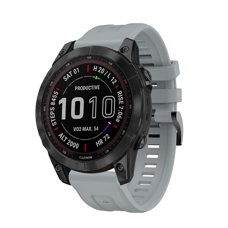 For Garmin Fenix 7 / Fenix 6 Pro / 5 / Amazfit Falcon Armband Silicone Watch Strap with Buckle - Grey