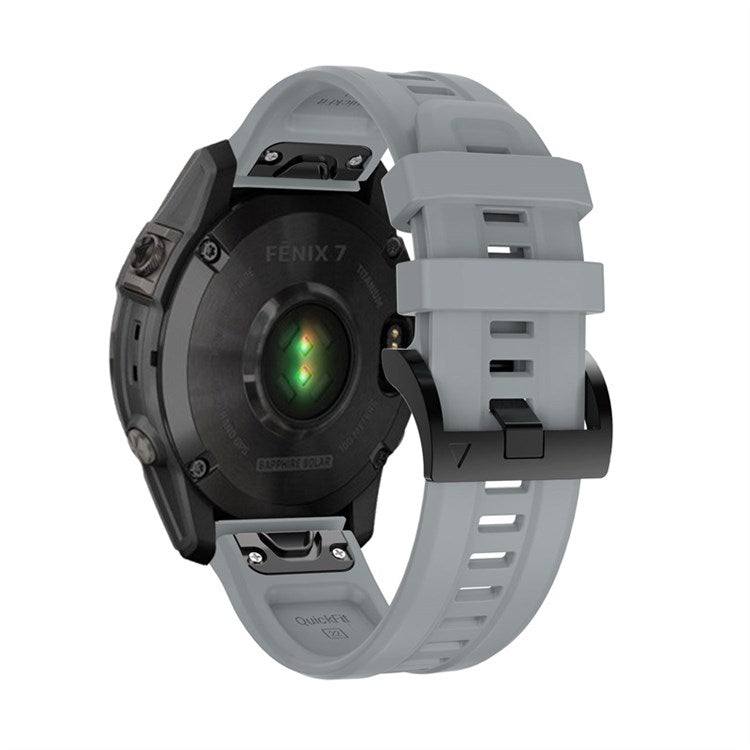 For Garmin Fenix 7 / Fenix 6 Pro / 5 / Amazfit Falcon Armband Silicone Watch Strap with Buckle - Grey