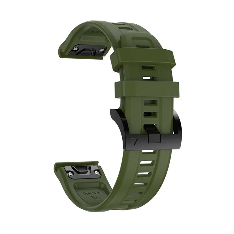 For Garmin Fenix 7 / Fenix 6 Pro / 5 / Amazfit Falcon Armband Silicone Watch Strap with Buckle - Army Green