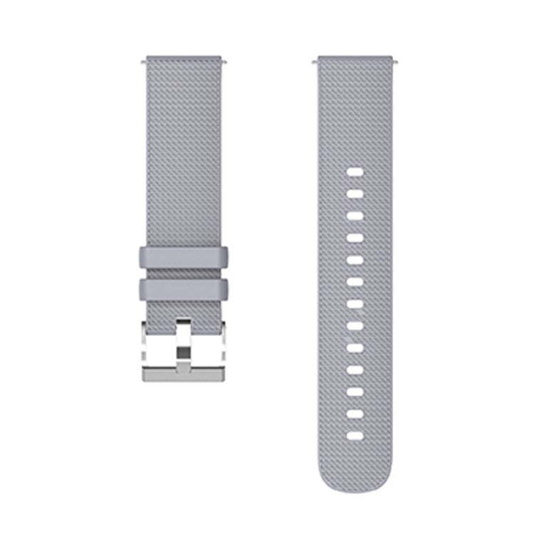 For Huawei TalkBand B5 Grid Design Soft Silicone Watch Band 18mm Replacement Strap with Silver Buckle - Grey