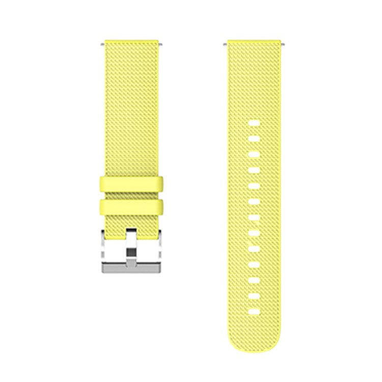 For Huawei TalkBand B5 Grid Design Soft Silicone Watch Band 18mm Replacement Strap with Silver Buckle - Yellow