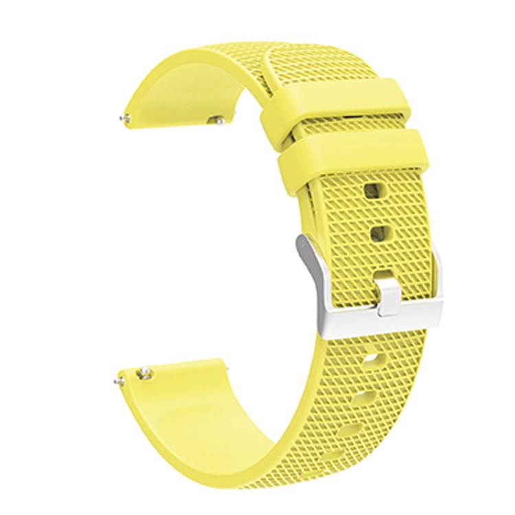 For Huawei TalkBand B5 Grid Design Soft Silicone Watch Band 18mm Replacement Strap with Silver Buckle - Yellow