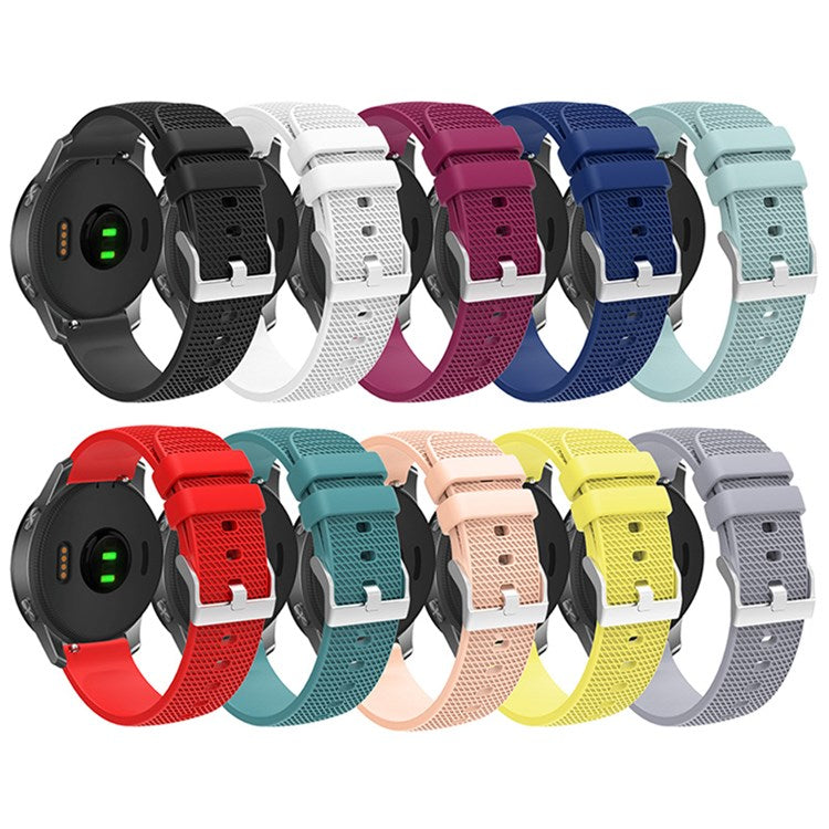 For Huawei TalkBand B5 Grid Design Soft Silicone Watch Band 18mm Replacement Strap with Silver Buckle - Navy Blue