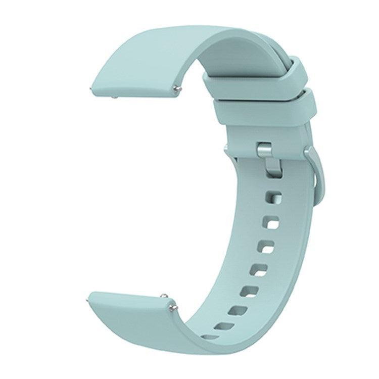 Universal 22mm Silicone Replacement Wrist Band Solid Color Adjustable Watch Strap with Same Color Buckle - Light Green