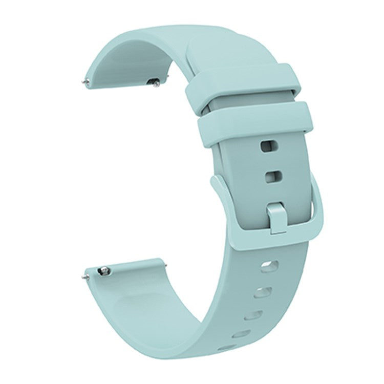 Universal 22mm Silicone Replacement Wrist Band Solid Color Adjustable Watch Strap with Same Color Buckle - Light Green