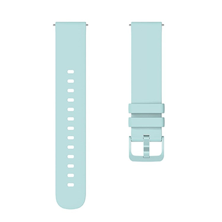 Universal 22mm Silicone Replacement Wrist Band Solid Color Adjustable Watch Strap with Same Color Buckle - Light Green