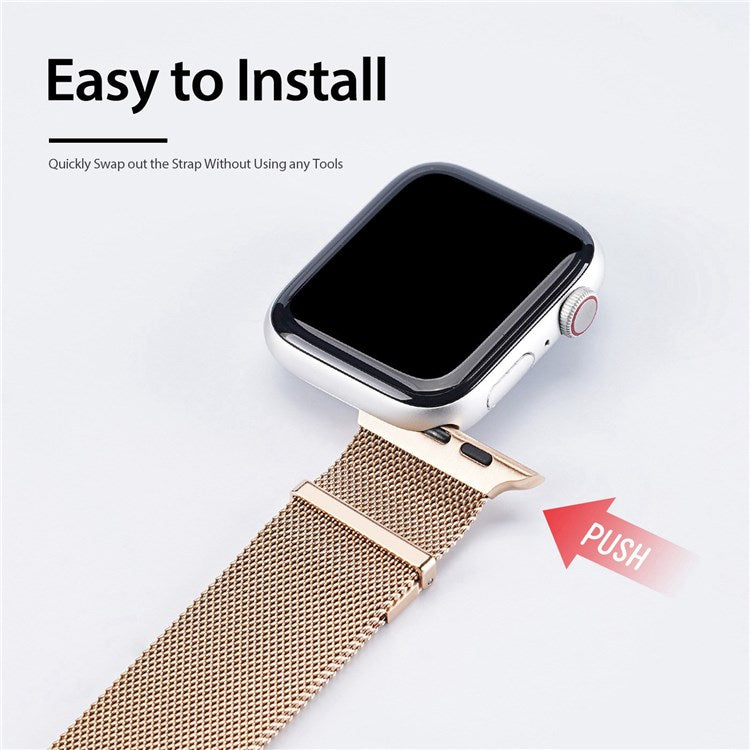 DUX DUCIS Strap Watch Strap for Apple Watch Series 10 42mm / 9 8 7 41mm / SE (2023) SE (2022) SE 6 5 4 40mm / 3 2 1 38mm Watch Band - Gold