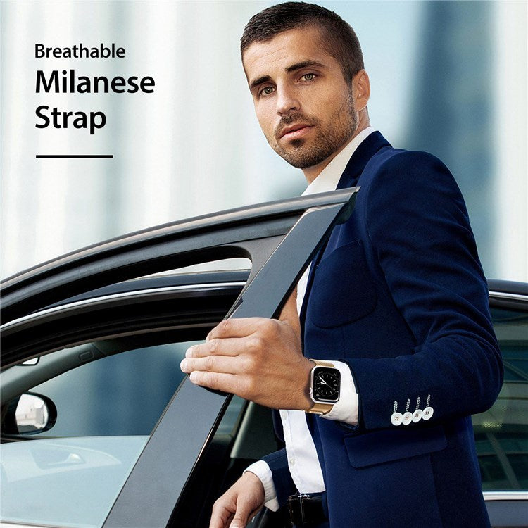 DUX DUCIS Strap Watch Strap for Apple Watch Series 10 42mm / 9 8 7 41mm / SE (2023) SE (2022) SE 6 5 4 40mm / 3 2 1 38mm Watch Band - Gold