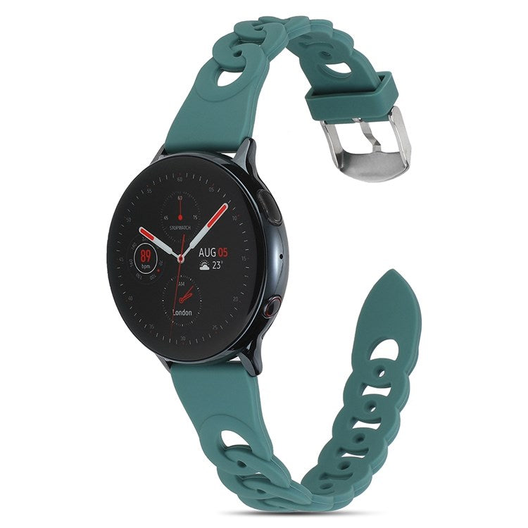 For Garmin Venu 2/Samsung Gear S3 Classic Circle Design Adjustable Silicone Strap 22mm Universal Replacement Watch Band - Green