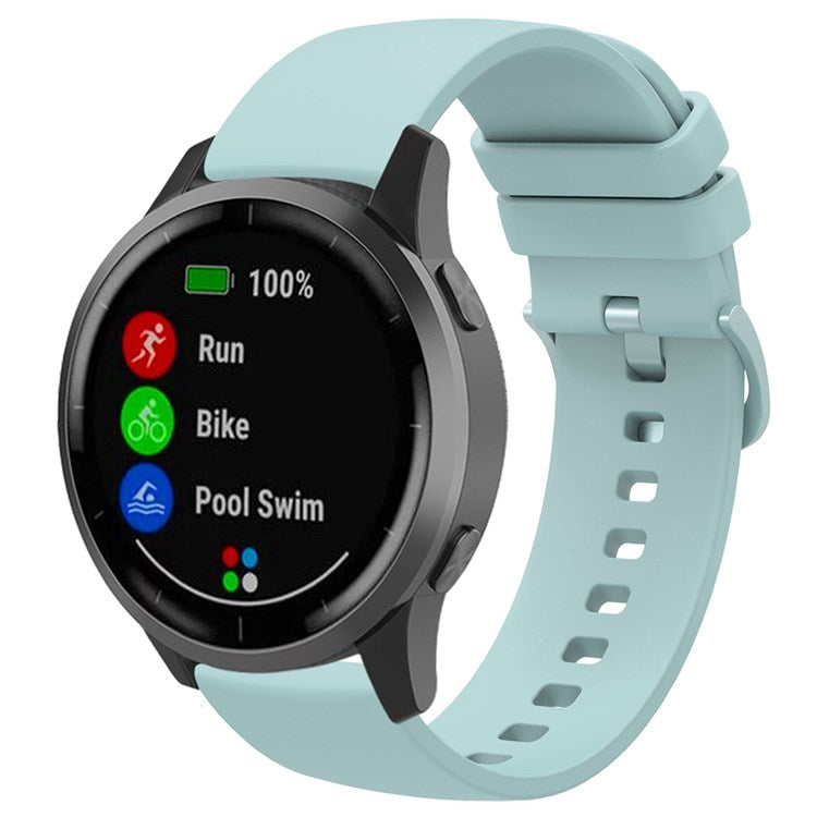 For Garmin Venu 2 Plus/Samsung Galaxy Watch4 Silicone Watch Band Quick Release Wrist Strap Sports Watch Replacement 20mm - Light Green