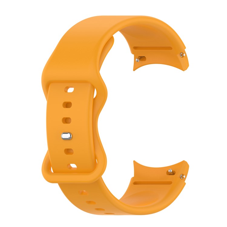 For Samsung Galaxy Watch 4/Watch 4 Classic Silicone Watch Band 20mm Quick Release Wrist Strap with Butterfly Buckle for Sports Watch - Yellow