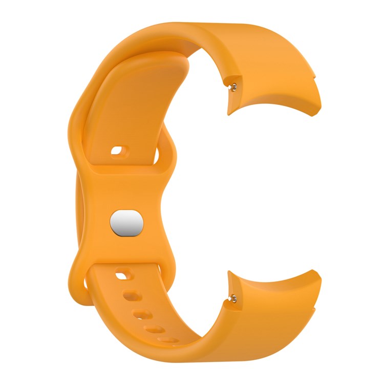 For Samsung Galaxy Watch 4/Watch 4 Classic Silicone Watch Band 20mm Quick Release Wrist Strap with Butterfly Buckle for Sports Watch - Yellow