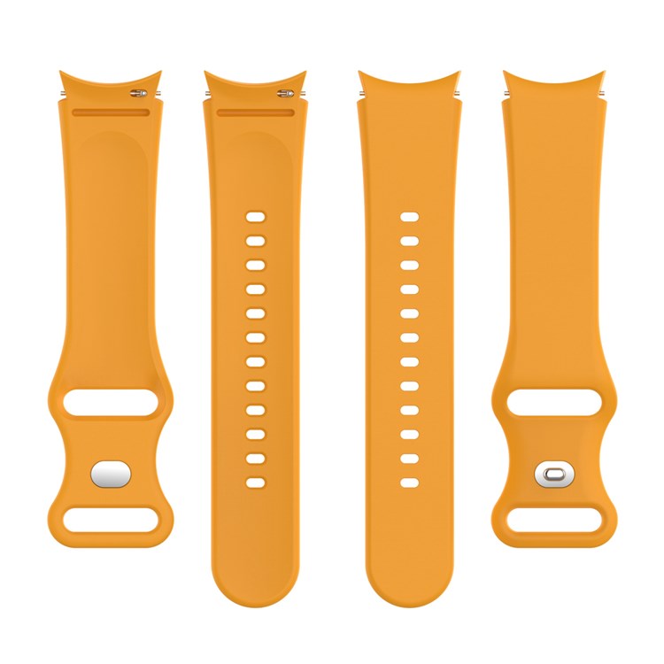 For Samsung Galaxy Watch 4/Watch 4 Classic Silicone Watch Band 20mm Quick Release Wrist Strap with Butterfly Buckle for Sports Watch - Yellow