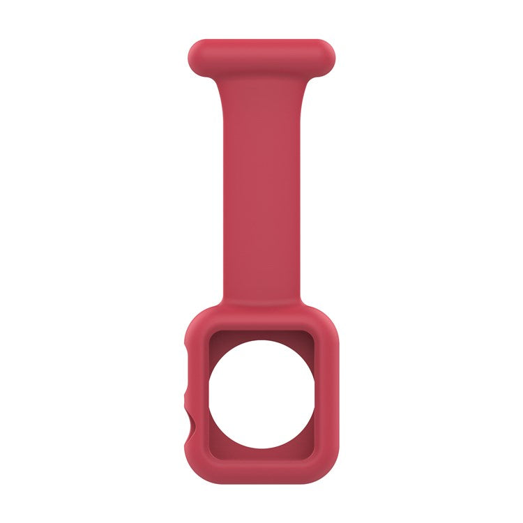 For Apple Watch Series 10 42mm / 9 8 7 41mm / 6 5 4 SE SE (2022) SE (2023) 40mm / 3 2 1 38mm Shockproof Silicone Smartwatch Frame Protector Watch Band Replacement - Red