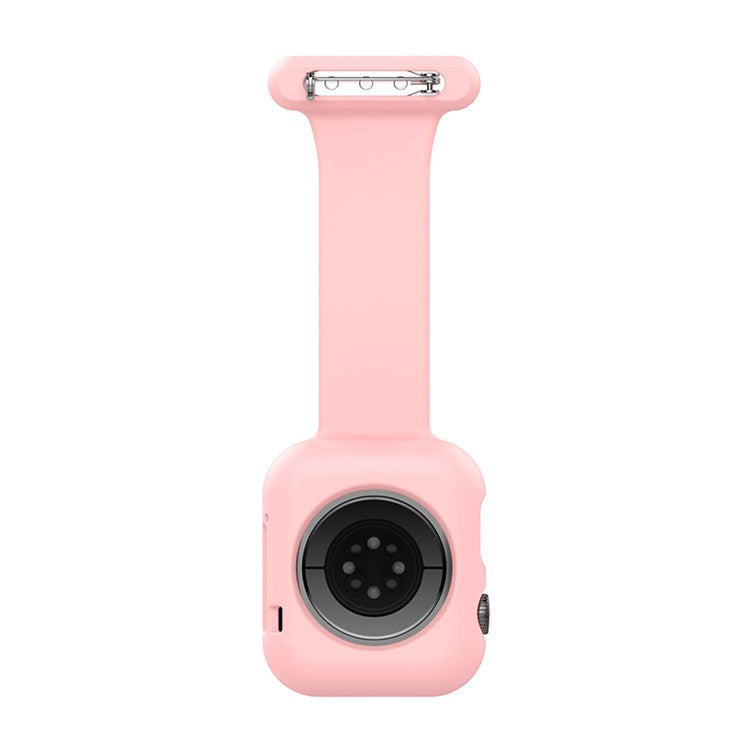 For Apple Watch Series 10 46mm / Ultra 2 Ultra 49mm / 9 8 7 45mm / SE (2023) SE (2022) SE 6 5 4 44mm / 3 2 1 42mm Impact-Resistant Silicone Watch Frame Protector Smart Watch Band - Pink