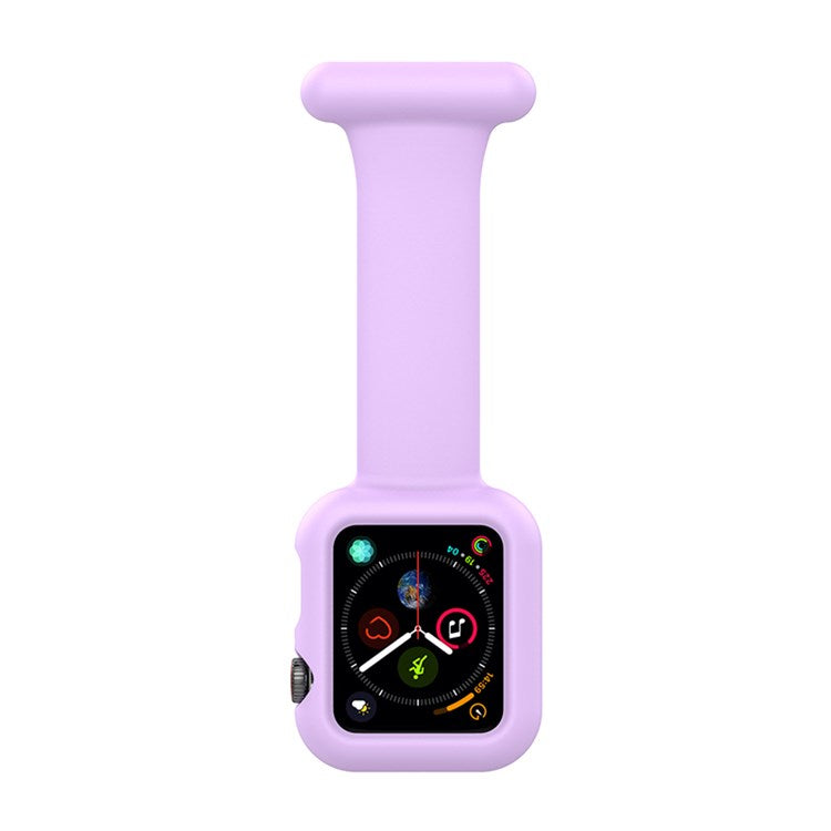 For Apple Watch Series 10 46mm / Ultra 2 Ultra 49mm / 9 8 7 45mm / SE (2023) SE (2022) SE 6 5 4 44mm / 3 2 1 42mm Impact-Resistant Silicone Watch Frame Protector Smart Watch Band - Light Purple