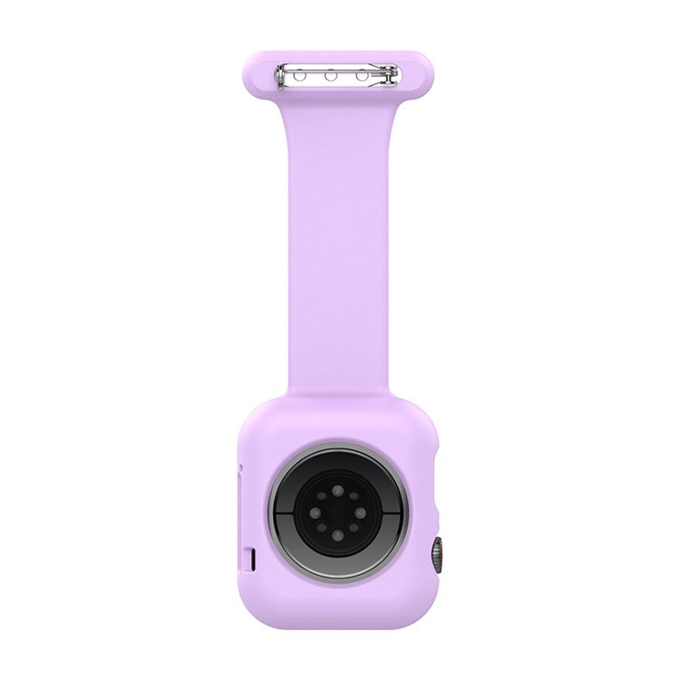 For Apple Watch Series 10 46mm / Ultra 2 Ultra 49mm / 9 8 7 45mm / SE (2023) SE (2022) SE 6 5 4 44mm / 3 2 1 42mm Impact-Resistant Silicone Watch Frame Protector Smart Watch Band - Light Purple