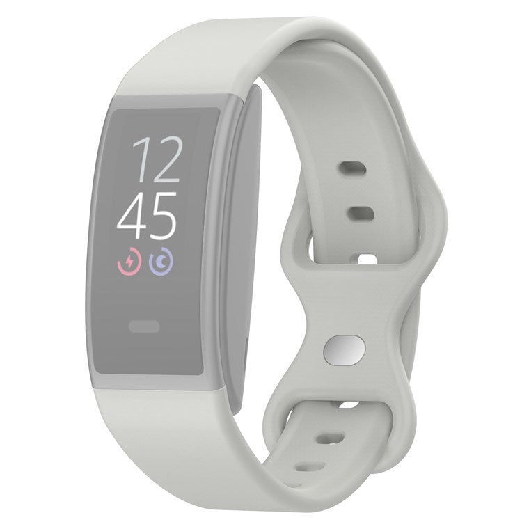 For Amazon Halo View Silicone Watchband Quick Release Wrist Strap for Sports Watch Band with Butterfly Buckle (Size: S) - Grey
