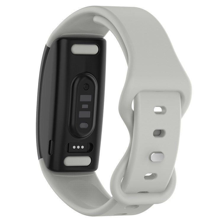 For Amazon Halo View Silicone Watchband Quick Release Wrist Strap for Sports Watch Band with Butterfly Buckle (Size: S) - Grey