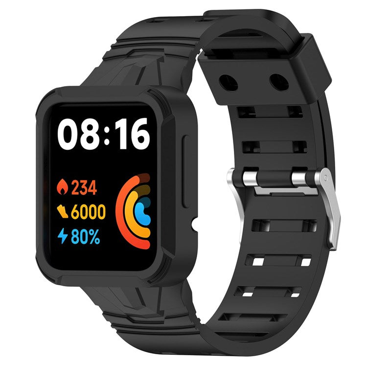 For Xiaomi Redmi Watch 2 Lite/Mi Watch Lite2/Lite1 Universal Silicone Watchband Wrist Strap Sports Watch Quick Release Watch Band Case with Buckle - Black