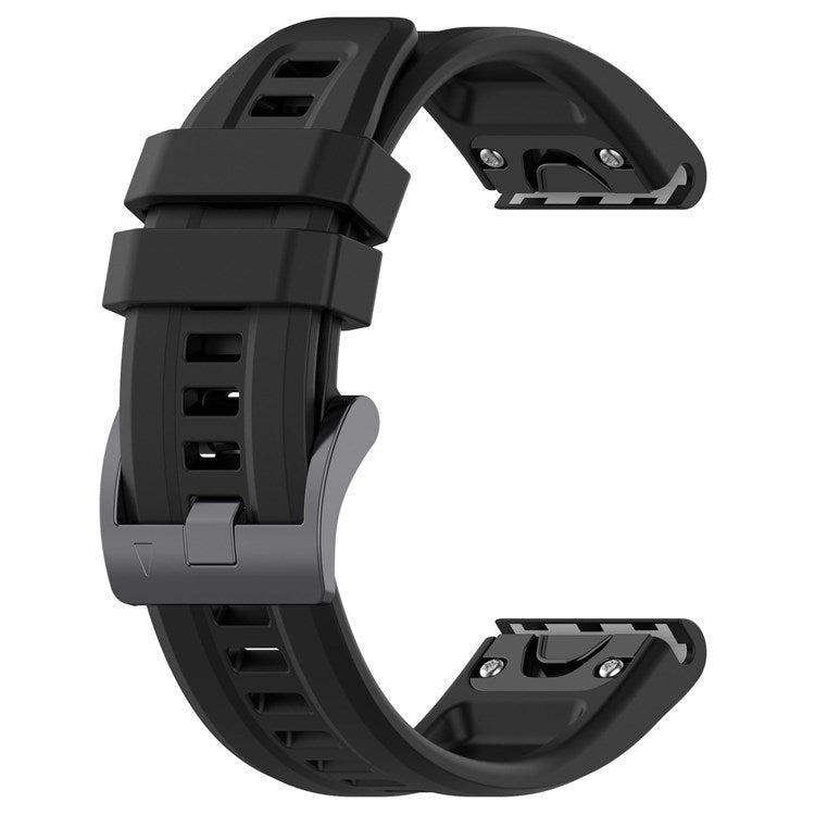 For Garmin Fenix 7S/6S Pro/5S/5S Plus/Instinct 2S Silicone Watchband Wrist Strap Sports Watch Quick Release Watch Band with Buckle - Black