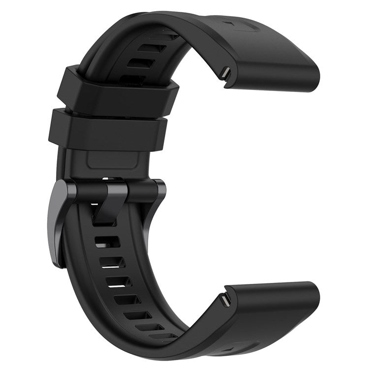 For Garmin Fenix 7S/6S Pro/5S/5S Plus/Instinct 2S Silicone Watchband Wrist Strap Sports Watch Quick Release Watch Band with Buckle - Black