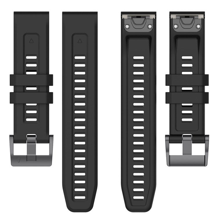 For Garmin Fenix 7S/6S Pro/5S/5S Plus/Instinct 2S Silicone Watchband Wrist Strap Sports Watch Quick Release Watch Band with Buckle - Black